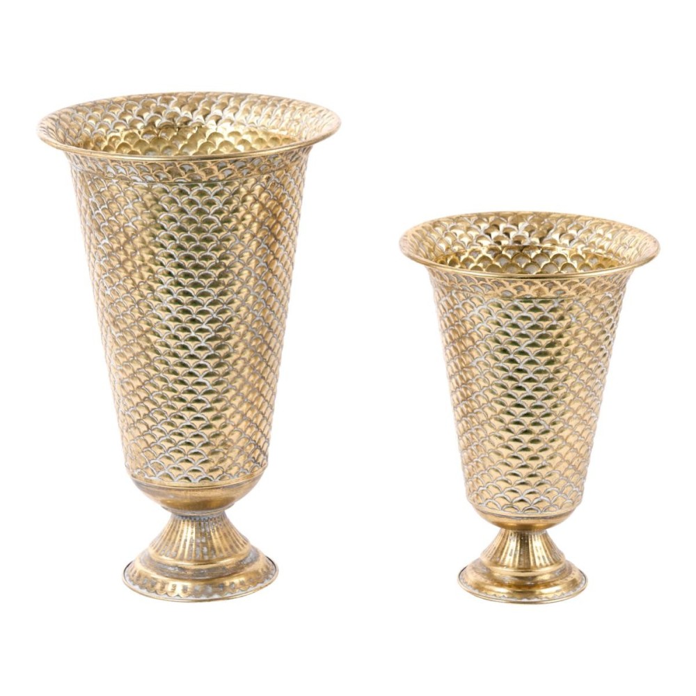 SET 2 VASI METALLO H.68 GOLD